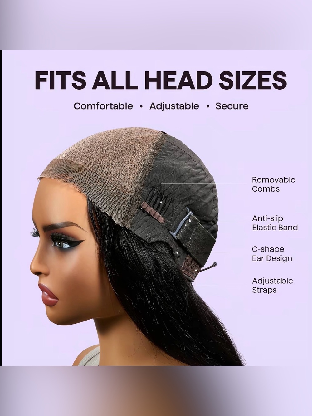 WavyTalk Sleek Straight 9x6 Closure Wig - Natural Black - Picture 5 of 6